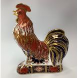 A Royal Crown Derby paperweight, 'The Fighting Cockerel', with printed marks to base and gold