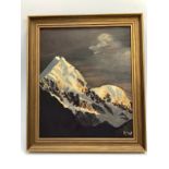 Attributed to Sir Kyffin Williams RA (1918-2006), Snow-capped mountains, possibly Snowdonia, late