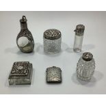A small collection of assorted silver items comprising a vesta case by Henry Pope, hallmarked