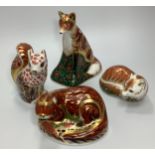 Four Royal Crown Derby paperweights, 'Welbeck Squirrel', limited edition 417/1250, 'Devonian