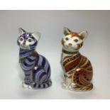 Two Royal Crown Derby paperweights, 'Silver Tabby Cat' and 'Marmaduke', limited edition 439/2500,