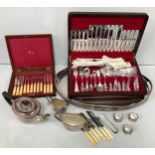 An Eben-Parker Burlington pattern fifty-one piece silver-plated canteen of cutlery in walnut case,