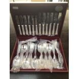 A Cooper Ludlam silver-plated canteen of cutlery, six place setting, in original plastic slips,
