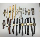 Twenty three various watches including a rolled gold example, Timex, Accurist, Pulsar and Avia etc.