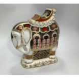 A large Royal Crown Derby paperweight, 'The 1999 Harrods Elephant', with printed marks to base and