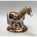 A Royal Crown Derby paperweight, 'Miniature Shetland Pony', with printed marks to base and gold