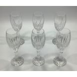 A set of six Baccarat Massena pattern crystal sherry glasses, all with etched marks to bases, 13.5cm