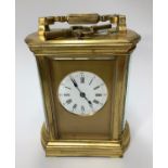 A late 19th/early 20th Century French repeater carriage clock, possibly by Jules Brunelot of