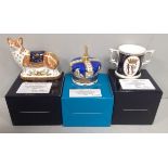 Two Royal Crown Derby paperweights, 'Diamond Jubilee Corgi', limited edition 76/500 and 'The 90th