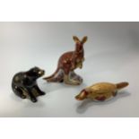 Three assorted Royal Crown Derby paperweights, two from the Australian Collection, 'Kangaroo' and '