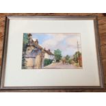 Geraldine Mead, 'A walk through a village (Kings Nympton, Devon)' signed, watercolour on paper,