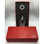 A Baccarat Massena pattern crystal whiskey decanter and stopper, with etched marks to base, 28cm