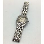 A ladies Cartier Panthére stainless steel wristwatch, ref. 1320, serial no. 641934UF, c.1990's,