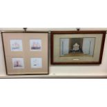 Three various Spy prints depicting judges and a framed set of four small limited edition prints of