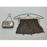 A small collection of assorted silver items comprising a small purse by G E Walton & Co Ltd,