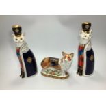 Three Royal Crown Derby paperweights, 'Royal Windsor Corgi', limited edition number 112/950 and