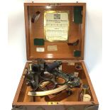 A 'Hezzanith' Sextant by Heath & Co, JJ584, with two additional lens tubes and two lens colour