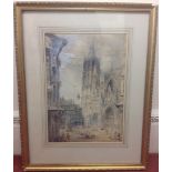 Follower of Thomas Shotter Boys (1803-1874) 'Rouen Cathedral', signed 'Thomas Shotter Boys',