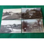 Four postcards of Surrey post offices ' showing a real photographic (RP) card of Sanderstead,