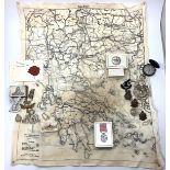 A WW2 British RAF silk Escape Map 9S/9T with Greece on one side and Bulgaria-Roumania verso,