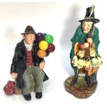 Two Royal Doulton figures comprising 'The Mask Seller HN2103' and 'The Balloon Man HN 1954'