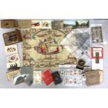 A mixed lot of WW1/WW2/Military ephemera including postcards, silk postcards, cigarette cards "