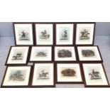 A collection of twelve 19th century hand-coloured engravings of military interest, largely published