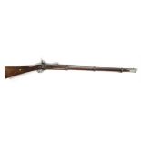 A Victorian 1853 Pattern Tower Percussion Lock Rifle Musket, 39 inch steel barrel with foresight,