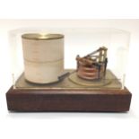 A Lufft type 8005 barograph, with removable clear perspex cover and raised on mahogany pedestal