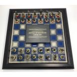 The Waterloo Museum Battle of Waterloo chess set by The Franklin Mint, the pewter playing pieces
