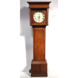 An Early 19th century, eight -day long case clock, circular face with Roman and Arabic numerals,