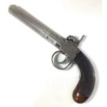 A mid 19th century travelling percussion pistol, by Egg, London, with 5 inch / 19-bore twist-off