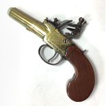 An 18th Century 66-Bore box-flintlock pocket pistol, by Bass, London, with 1.5 inch twist-off