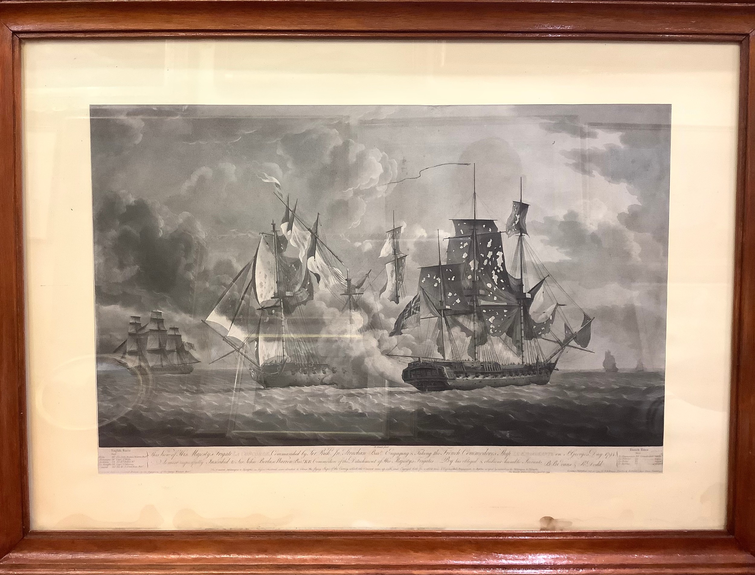 Two monochrome engravings, 'A memorable Engagement of Captn Pearson of the Serapis with Paul Jones - Image 2 of 3