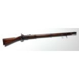 An 1853 pattern three band .577 Enfield Tower percussion rifle with walnut stock, 39' barrel, lock-