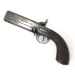 A mid 19th century 22-bore double-barrel percussion turn-over pistol, by Tipping & Lawden, with 5.