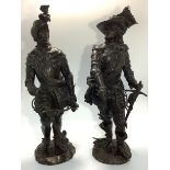 Emile Victor Blavier (French b.1821) A pair of late 19th century French brown patinated bronze