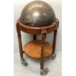 A large circular silver-plated serving trolley, (From 'The Queen's Hotel, Southsea),with folding