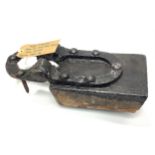 HMS Victory Interest: An 18th century wrought-iron Gunport hinge, 30x13cm attached to an original