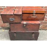 Four various wooden crates/ammunition boxes, largest measures 74cm long