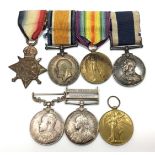Seven various medals including a Queens South Africa Medal (lacking ribbon) awarded to Corporal E