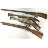 An early 19th century flintlock carbine converted to percussion lock, with 21.5 inch barrel,