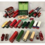A collection of 23 assorted diecast buses in varying condition, mainly unboxed, from Dinky toys,