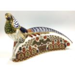 A Royal Crown Derby paperweight, 'Harrods Lady Amherst Pheasant', with printed marks to base and