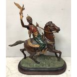 After Pierre Jules Mene (French 1810-1879) a large cold painted bronze figure of an Arab falconer on