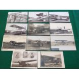 Approximately 25 European aviation postcards (all photographed) ' some with World War One