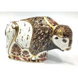 A Royal Crown Derby paperweight 'North American Bison', limited edition 73/750, with printed marks
