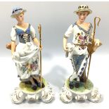 A pair of Royal Crown Derby figures, 'Shepherd' and 'Shepherdess', both specially decorated for