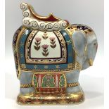 A Royal Crown Derby paperweight, 'The Mulberry Hall Indian Elephant', with printed marks to base and