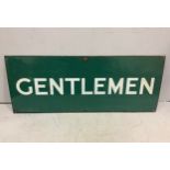An early 20th century Southern Railway green enamel sign 'Gentlemen', maker's details in red